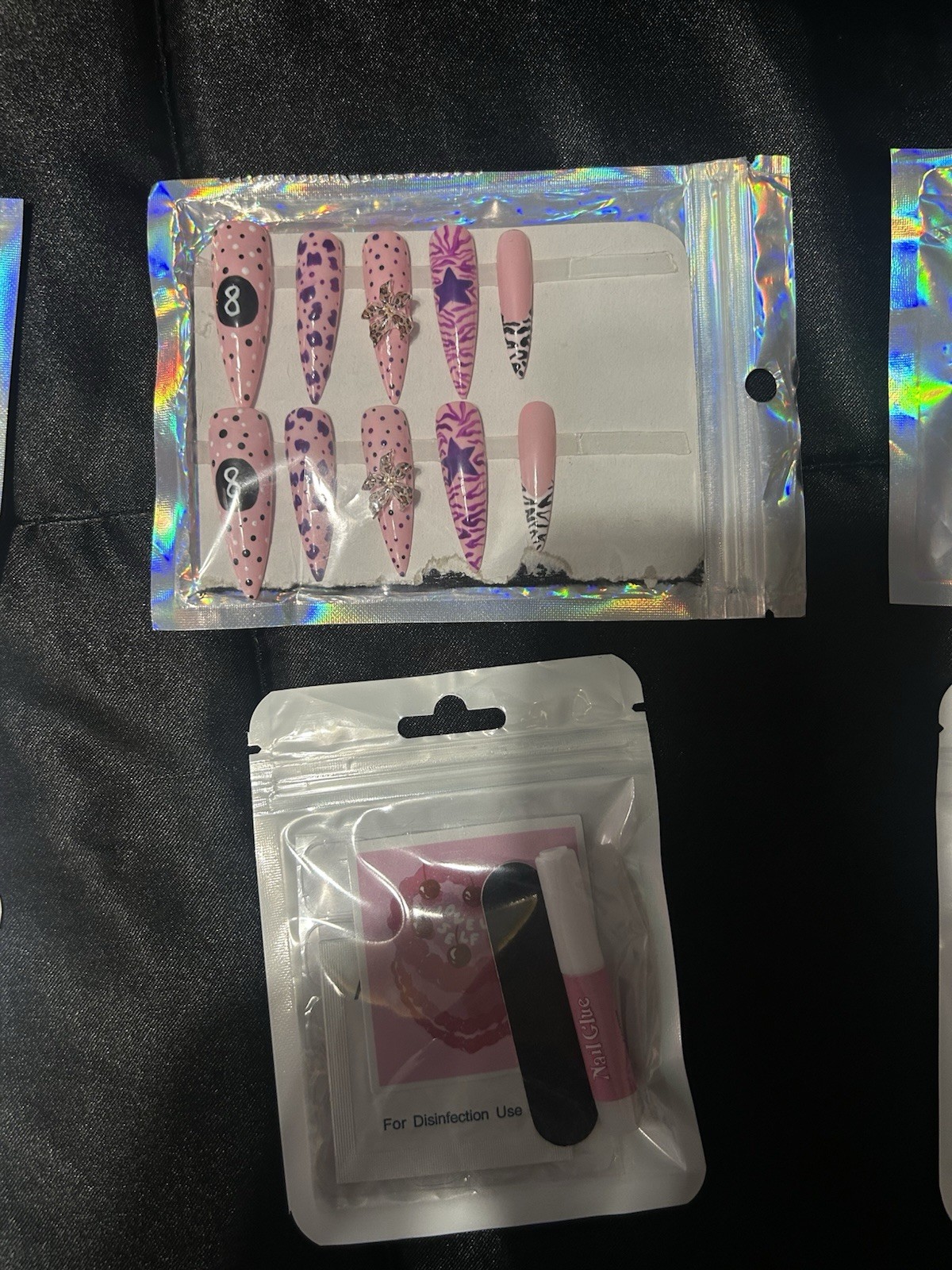 press ons they come with nail file, glue, sticker, and the packaging