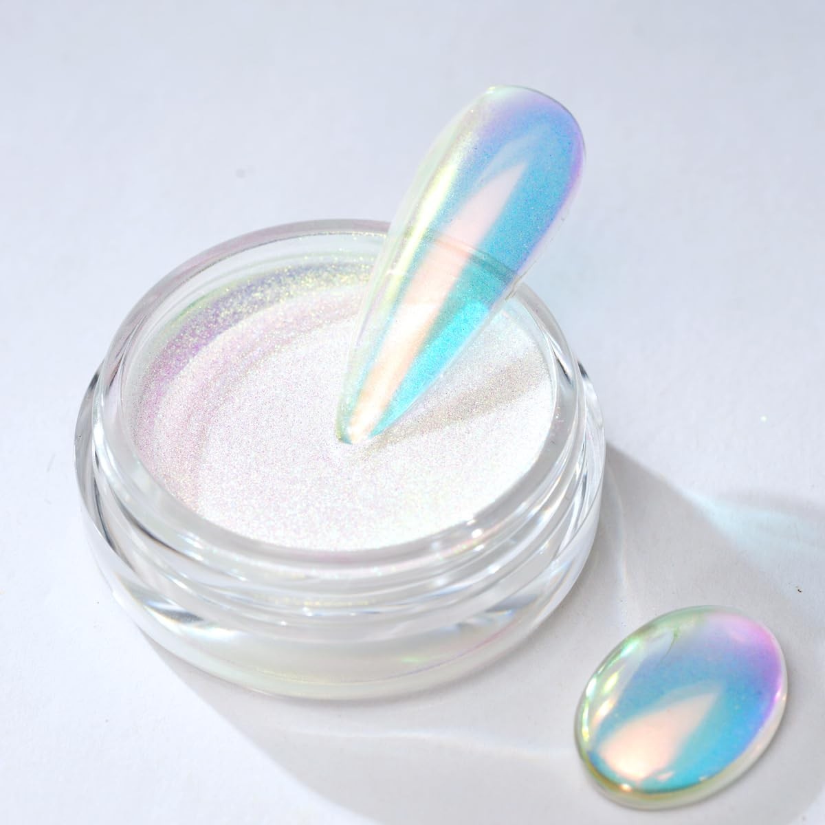 Iridescent Mermaid Chrome Nail Powder – Unicorn Opal Pigment for Stunning Manicu