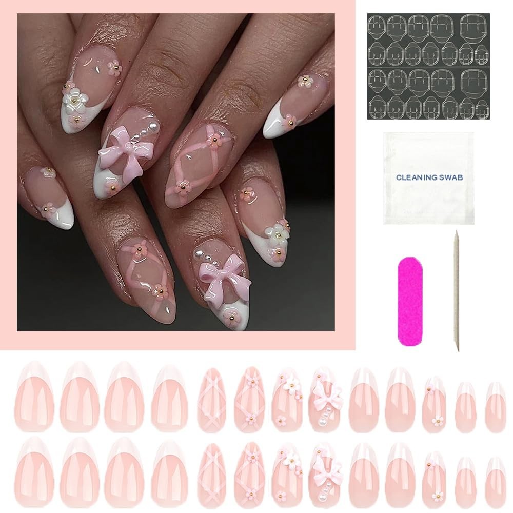 Secret Lives Glossy Reusable Artificial Translucent Pink Color with 3D Bow & 3D