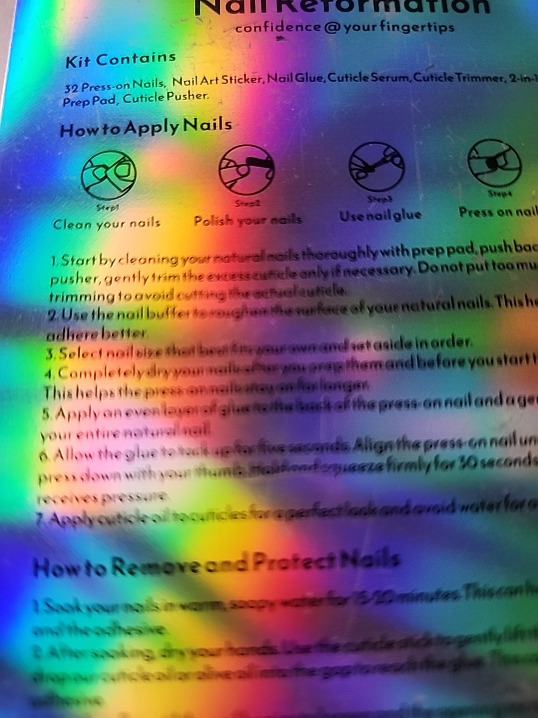 Nail Reformation 32 Press On Nails, Art Stickers, Glue, Cuticle Serum, File