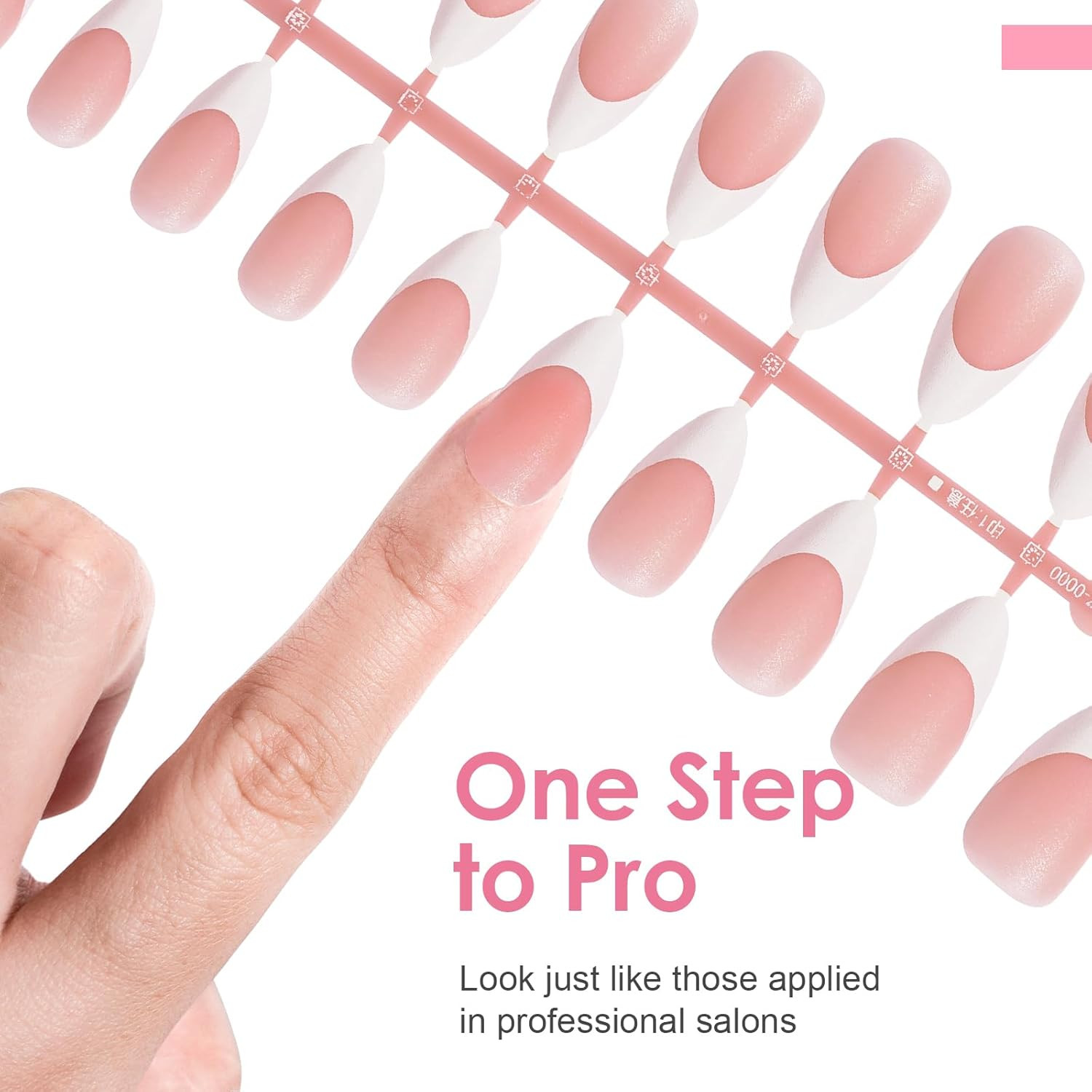 French Tip Press on Nails Gel Nail Tips – 300Pcs Pre-Colored Quick and Easy Pres