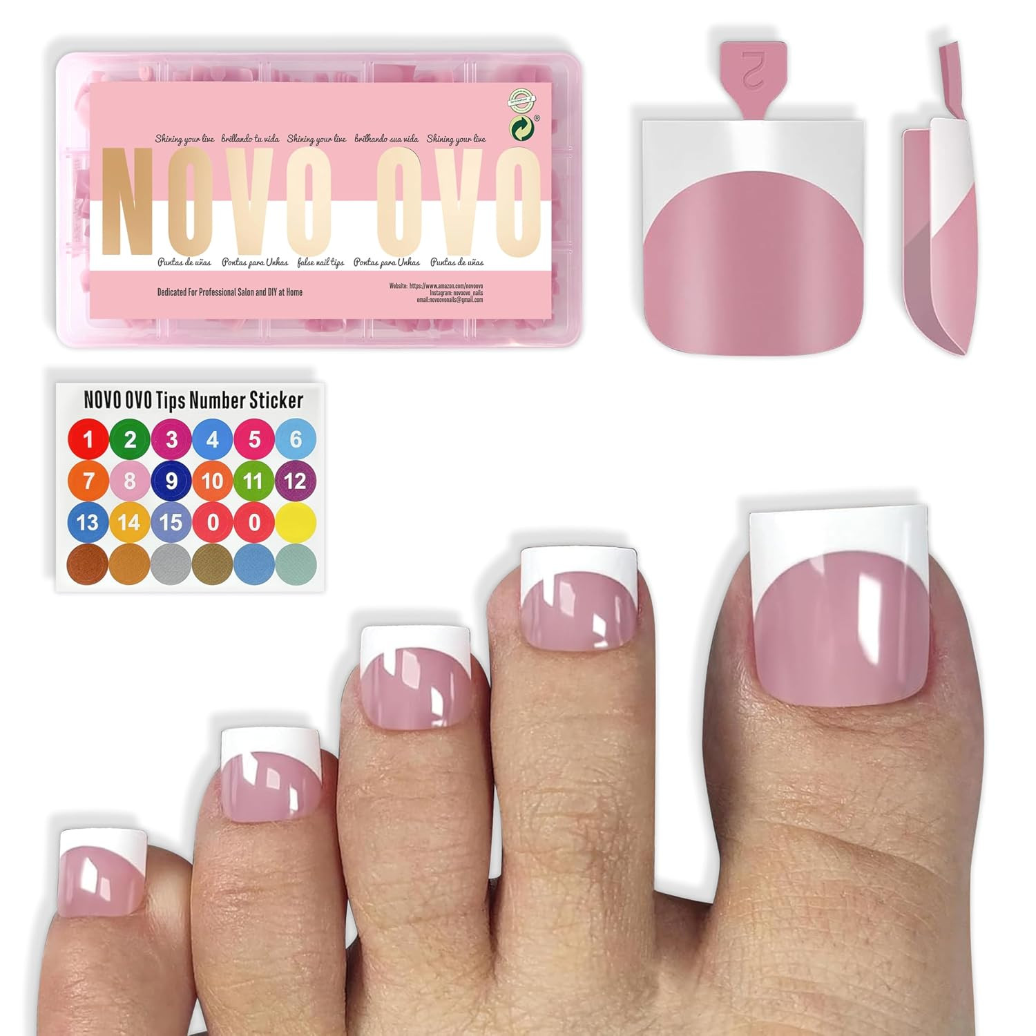 French Tip Solution Kit, Including One Muti-Function UV Nail Glue (Also Can Work