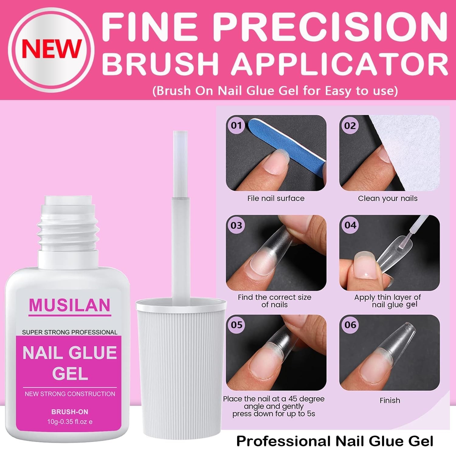 New Upgrade Nail Glue and Glue Remover Kit,Super Strong Nail Gel for Press On Ac