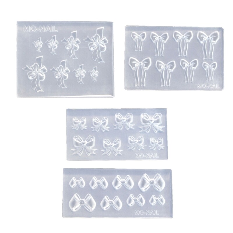 4pcs Easy to Use Mini Art Mold Bowknot Shaped Stencils Silicone Molds