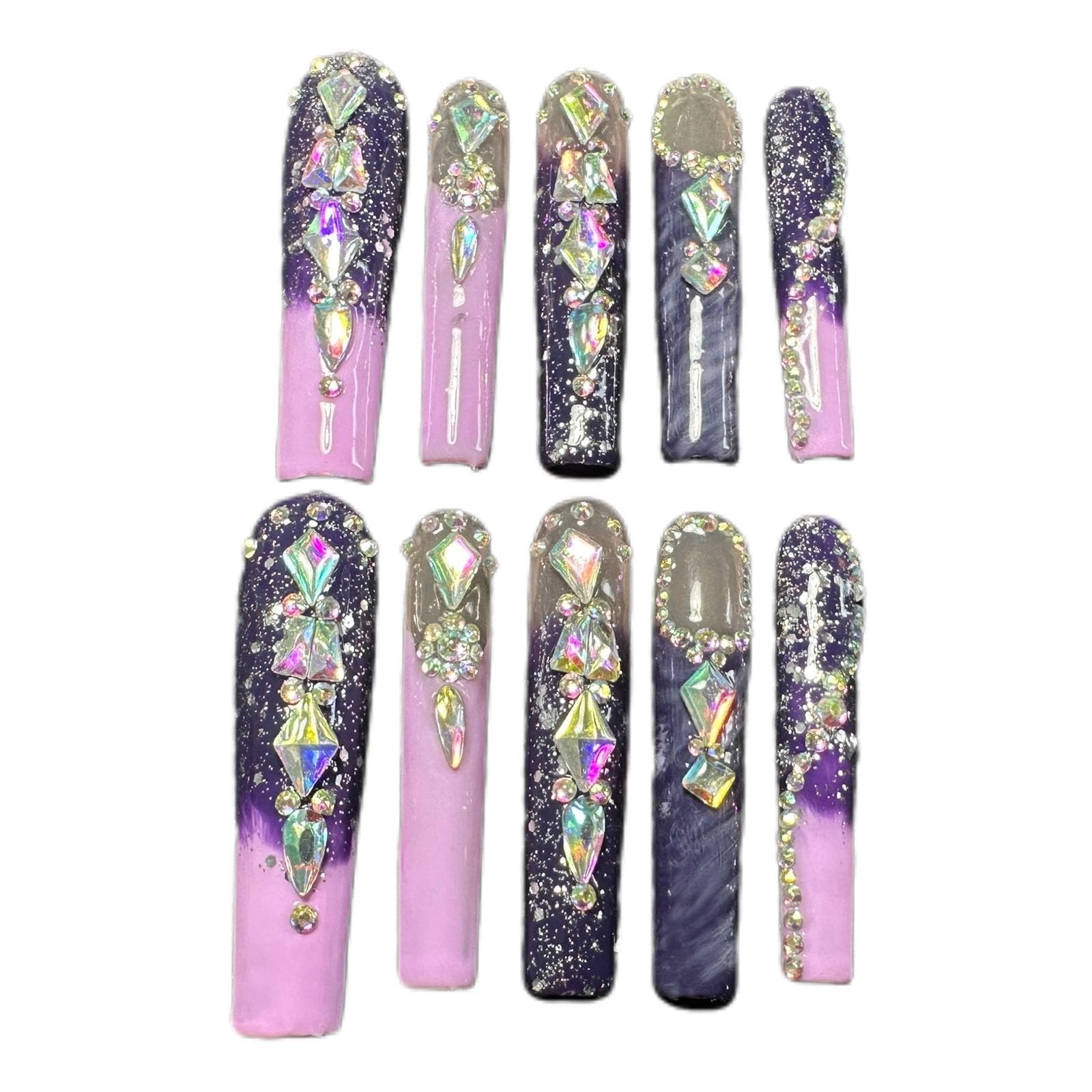 Nail Art Rhinestones Kit – 900 Special-Shaped AB Diamonds & 3200 Flat Gems for D