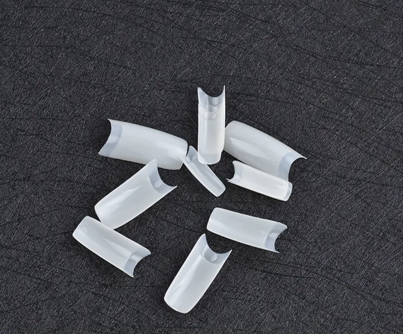 100pcs French Tapered Square Half Cover Fake False Nails Tips