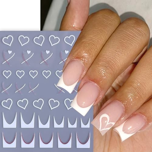 8 Sheets Heart Bow Star Nail Stickers for Nail Art 3D Self-Adhesive pink bow