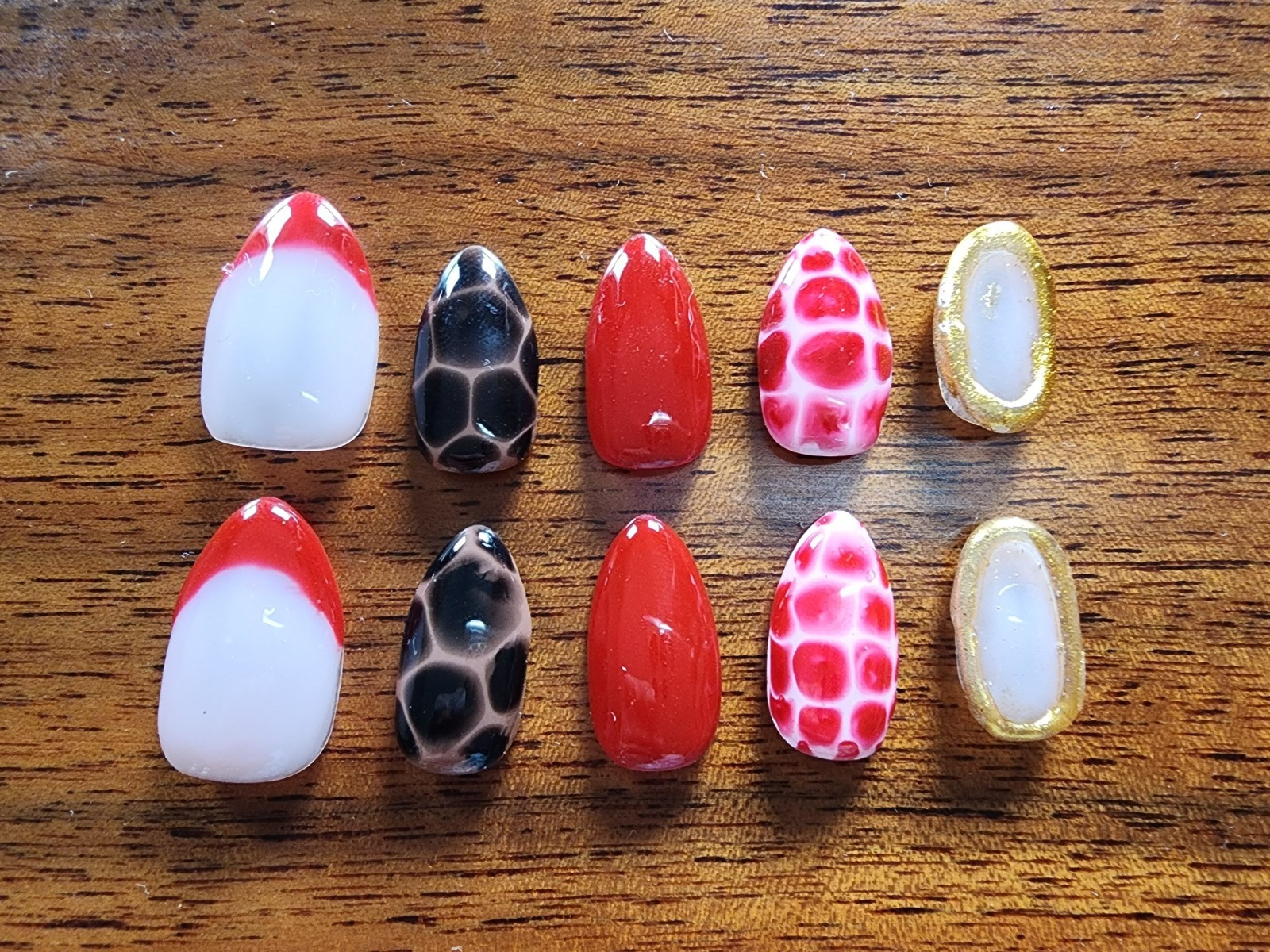 Custom Gel Press On Nails | 10 piece set with Kit | U Pick Shape & Size