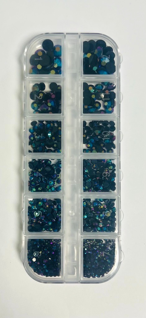 Multicolor Resin and Crystal Round Nail Jewelry Crafting Gems Multipack Kit