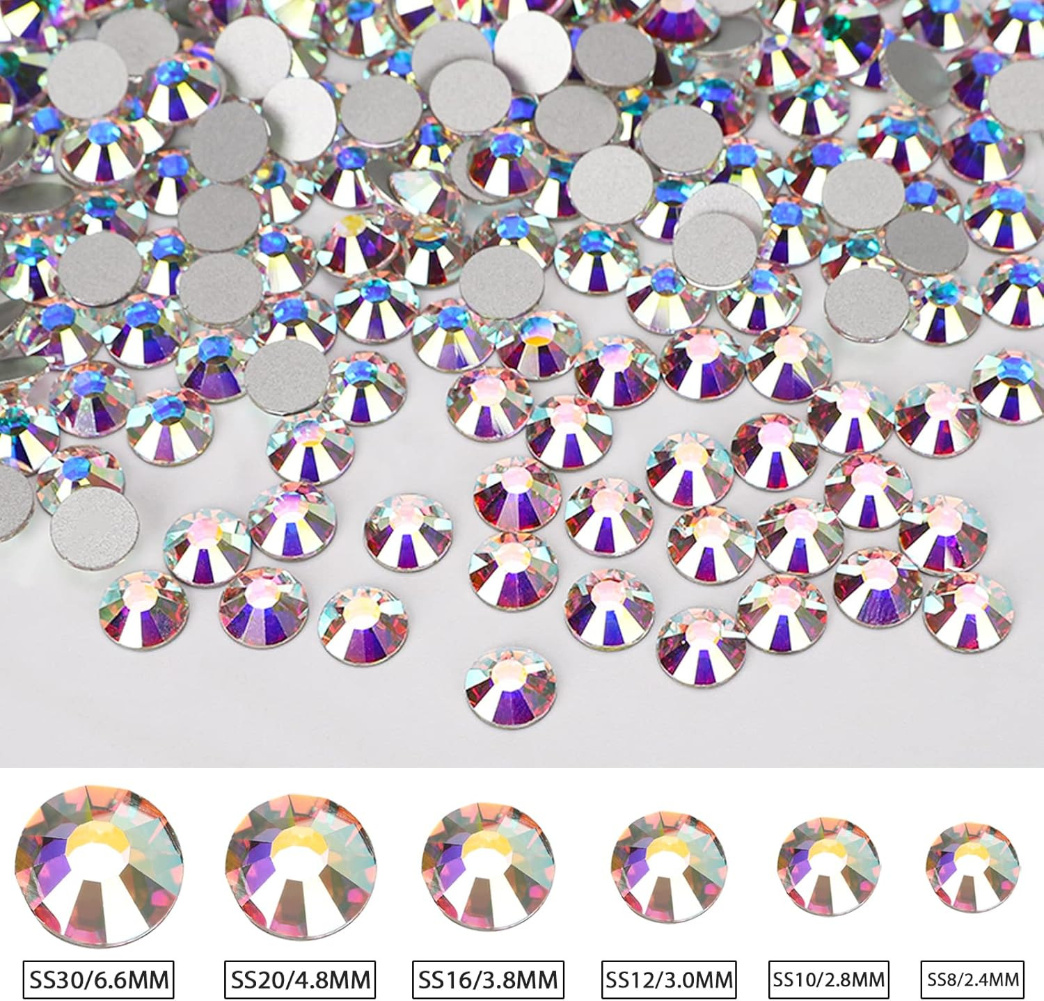 4320Pcs SS20 Flatback Rhinestones for Crafts Bulk-Glass Crystals AB Craft Gems J