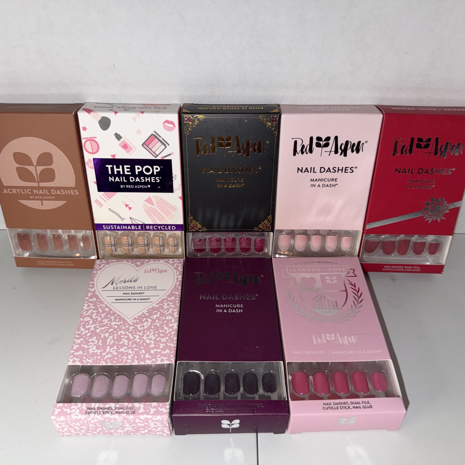 Lot of 8 Red Aspen Nail Sets NEW All Different Great Variety!! Lot 6