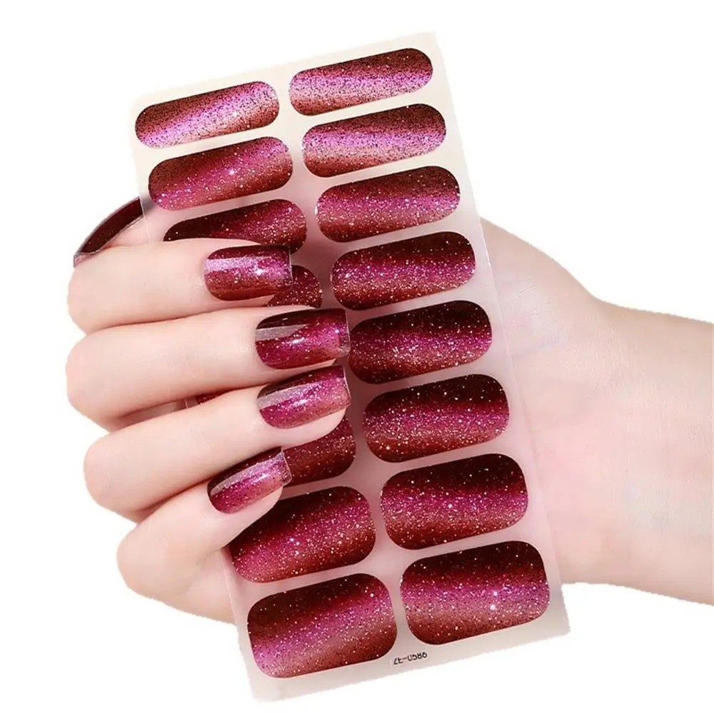 Full Size Nail Wraps Stickers Polish Look Art Self Stick Strips USA