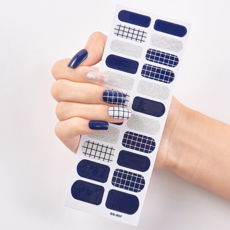 22Tips Nail Art Stickers Self-Adhesive DIY Stylish Nail Wraps Full Cover Sticker