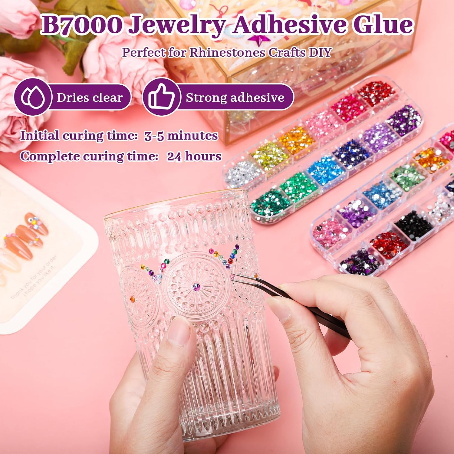 5500Pcs 2Mm 12 Versatile Colors Rhinestone Set for Nail Art | Colorful Flat Back