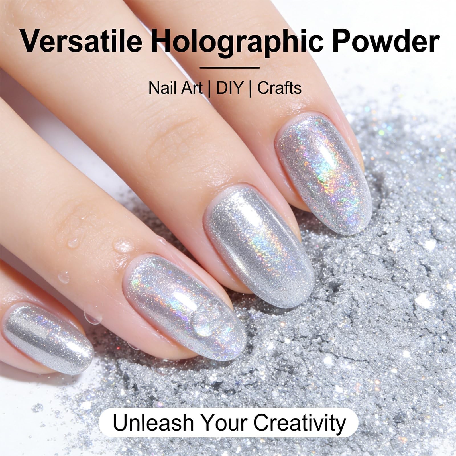 Joyeee Holographic Nail Powder, Mermaid Chrome Nail Art Glitter Magic Shining…