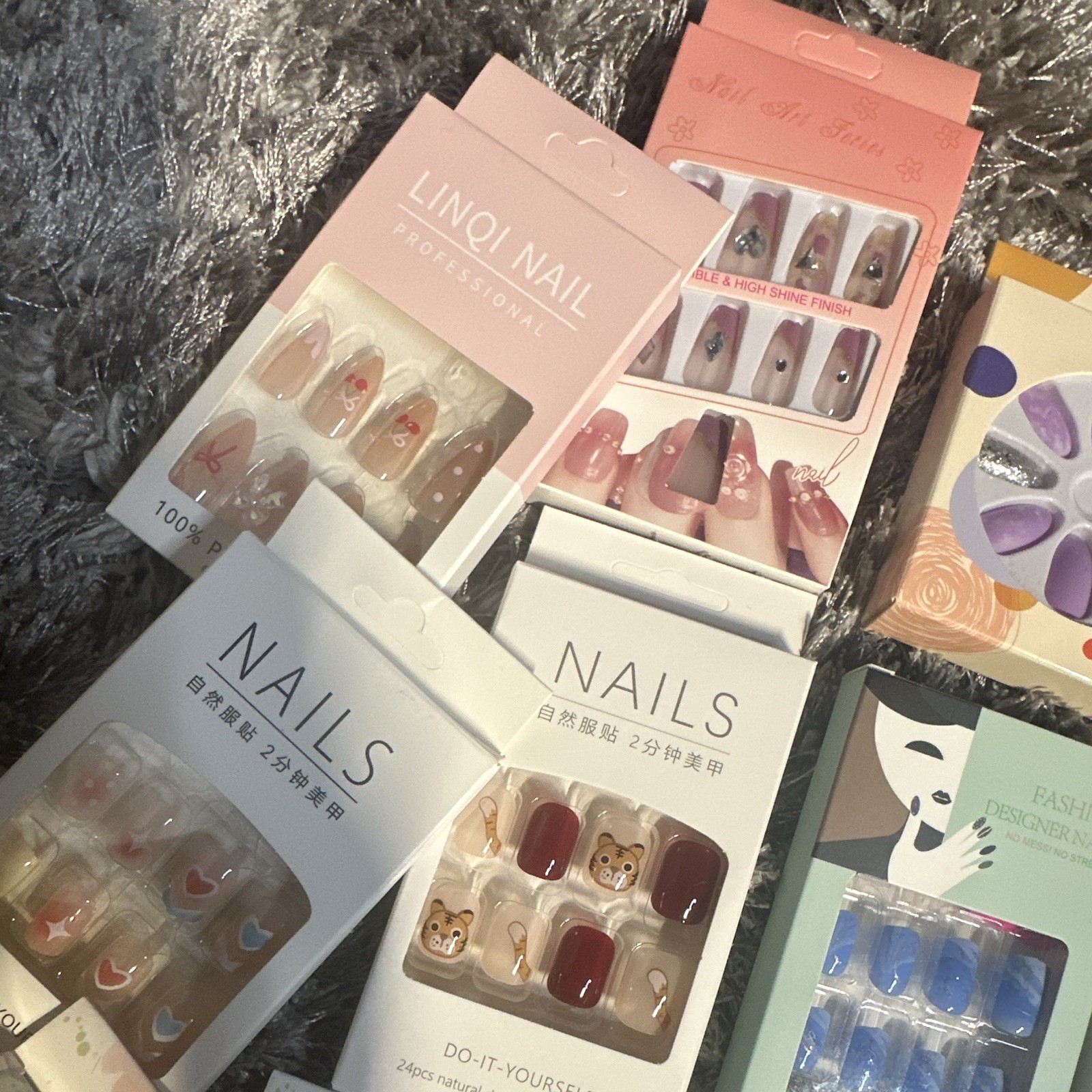 1 15 brand new nail sets * Assorted colors, designs, lengths, and styles *