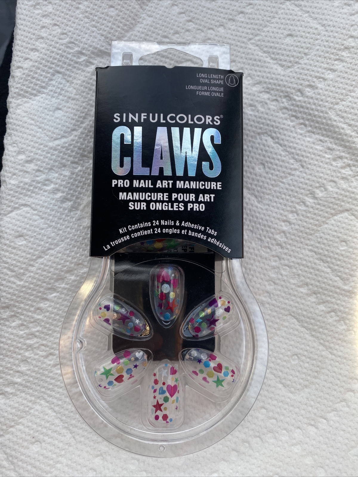 SinfulColors My Party 2660 2d Claws Press On Nails, 24 count Medium Oval