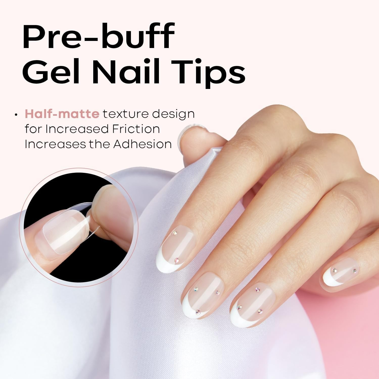 510Pcs Full Cover Nail Tips – Half Matte Round for Easy DIY Manicures