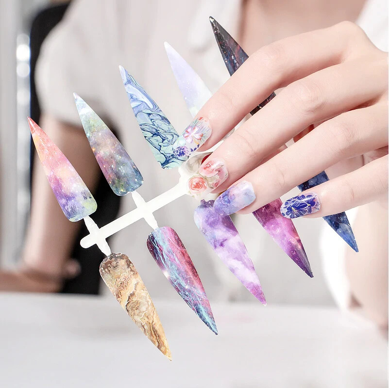 Winstonia 10 Pcs Nail Art Foils Transfer Stickers Decoration UV Gel Acrylic Mani
