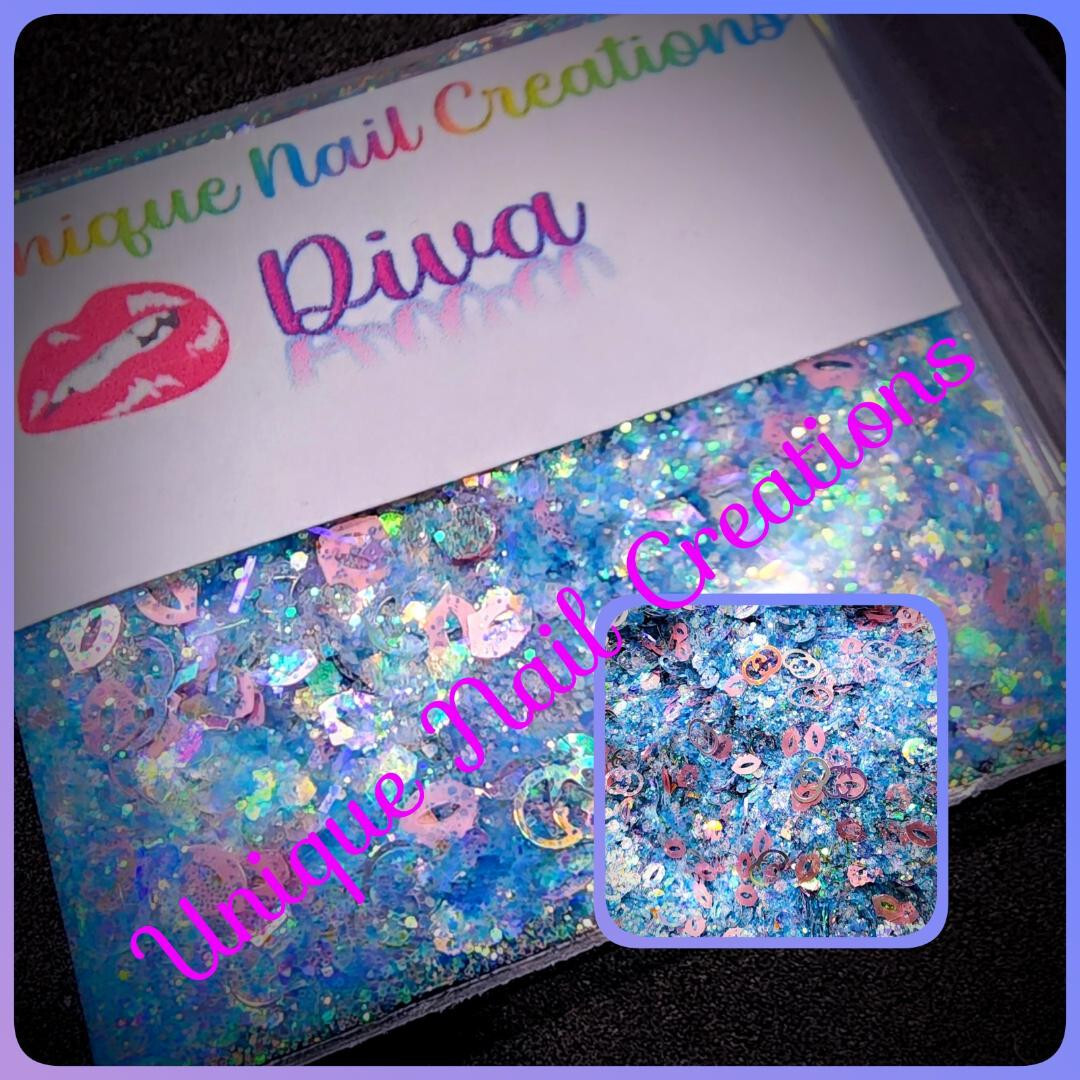 Limited Edition Glitter Mix~DIVA~Nail Art/Body Glitter/festival/Slime