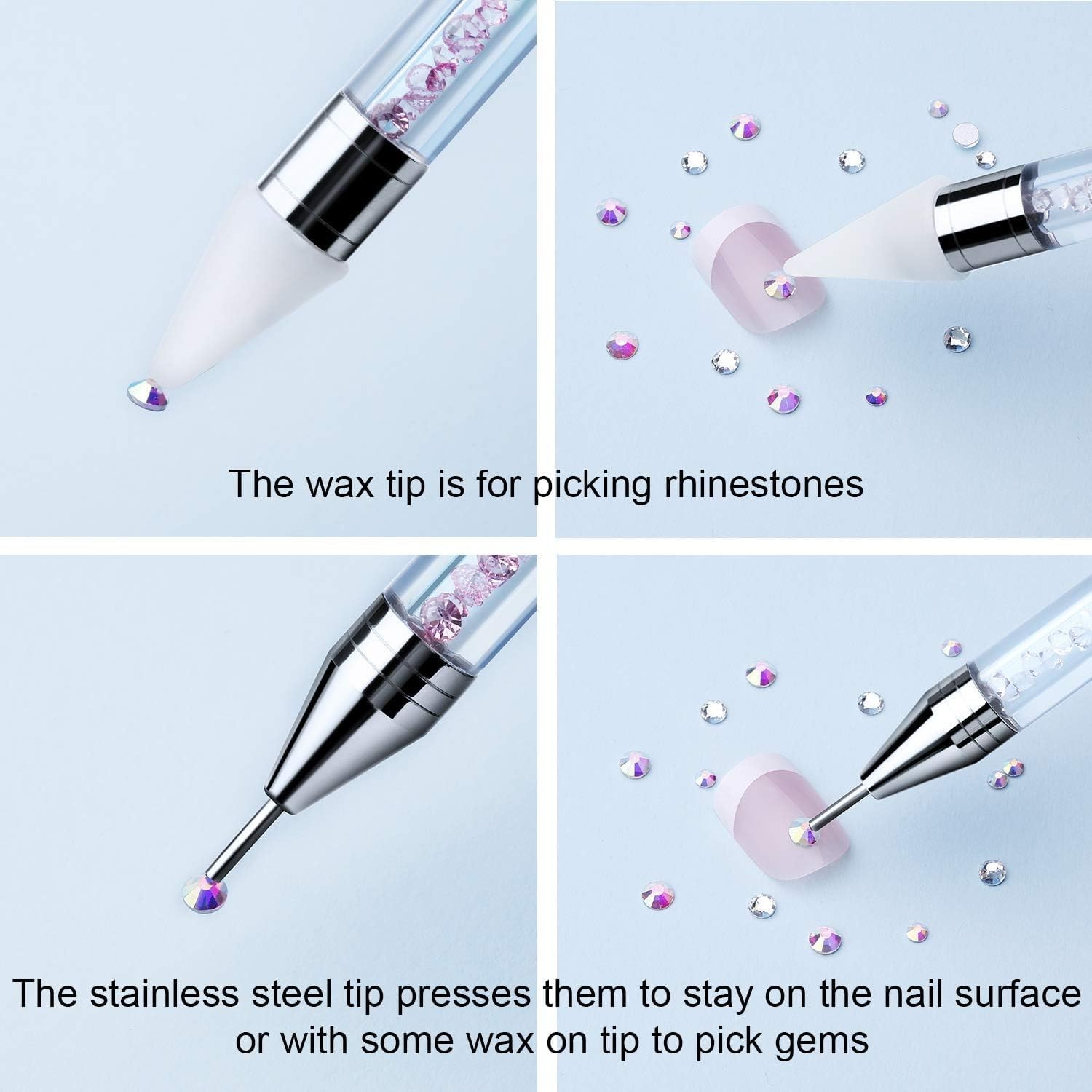 Quality Rhinestone Dotting Pens with Wax Tip – Perfect for Nail Enthusiasts
