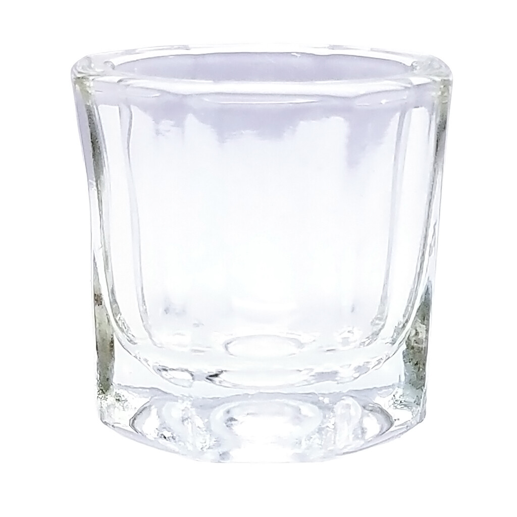 Octagon Shaped Glass Dappen Dish With Metal Lid