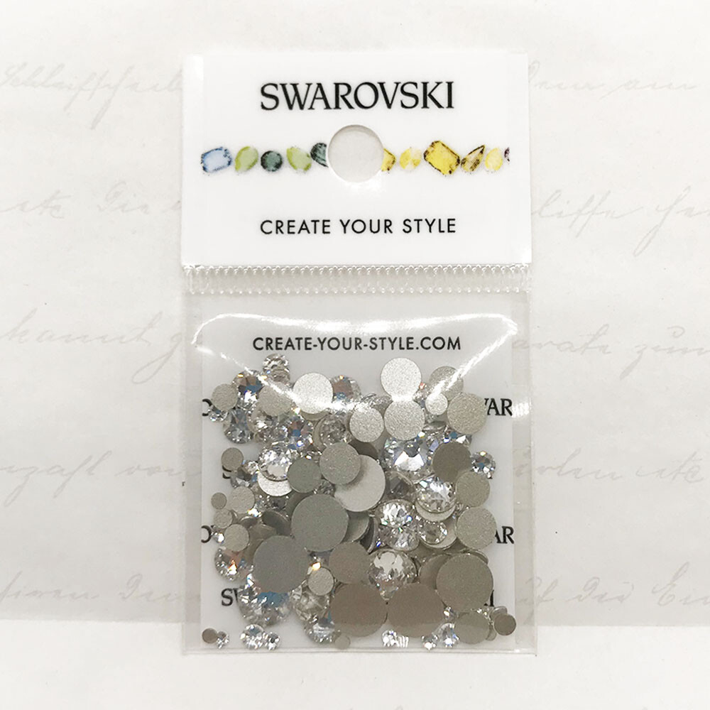 900 pcs Mixed Sizes Swarovski 2058/2088 Flatback nail art bulk clear CRYSTAL 001