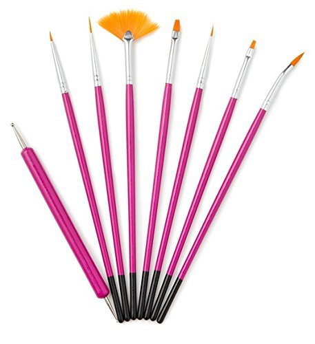 8pc Nail Art Design Painting Dotting Detailing Pen Brushes Bundle Tool Kit Set