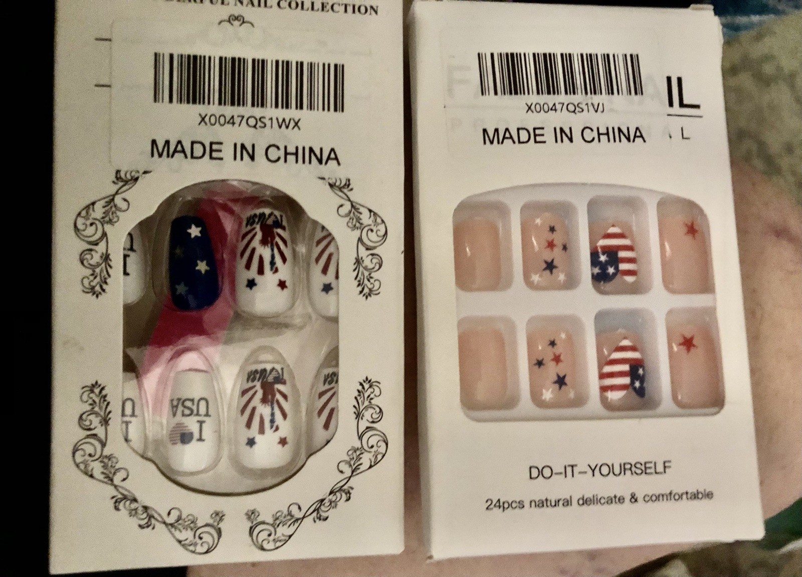 Set Of 2 Nail Sets. Patriotic Star Spangled 4th Of July America 250. New🇺🇸