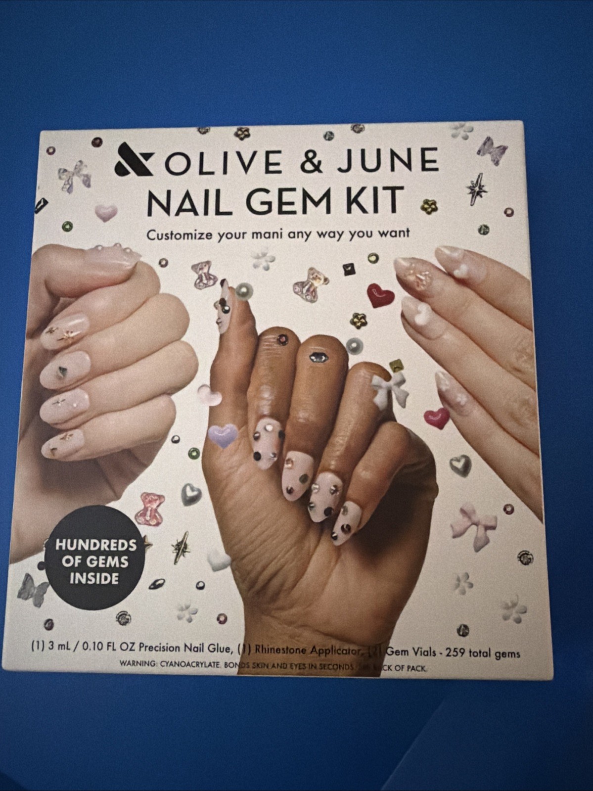 Olive & June Mini Mani Nail Art Gem Kit Gift Set 259 Gems