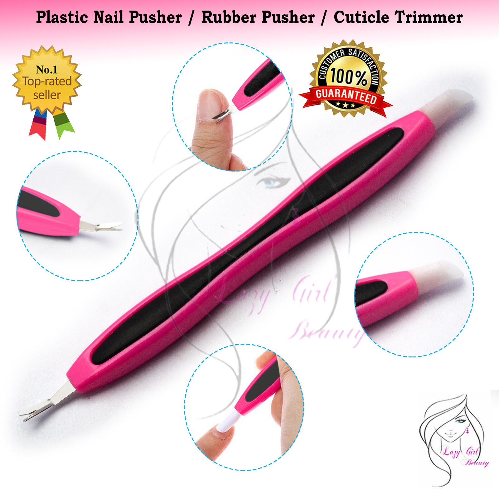 Cuticle Pusher Stainless Steel Nail Scraper Remover Manicure Pedicure Tool Arts