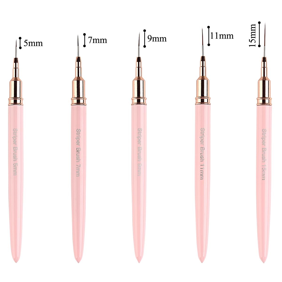 Fcozpjk Nail Art Liner Brushes, 5Pcs Nail Art Liner Brush Set, Nail Gel Polis…