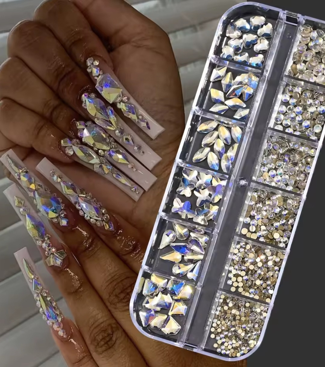 Crystal AB Rhinestones Flatback Clear Strass Stones Nail Art Decoration