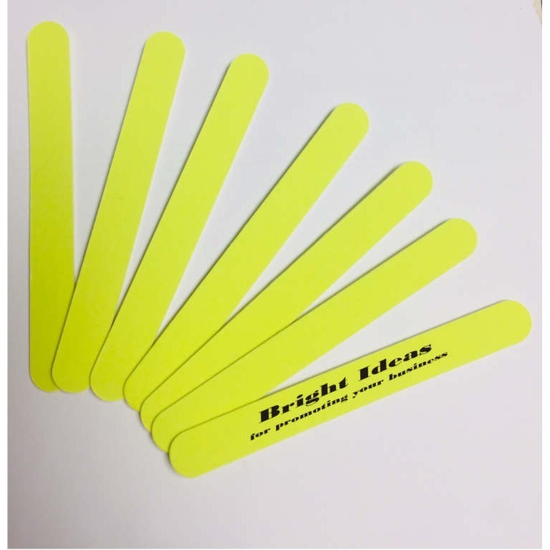 600 Custom imprinted in 1 color – Emery Boards Wooden 4.6″X.5″ 150/240 Grit