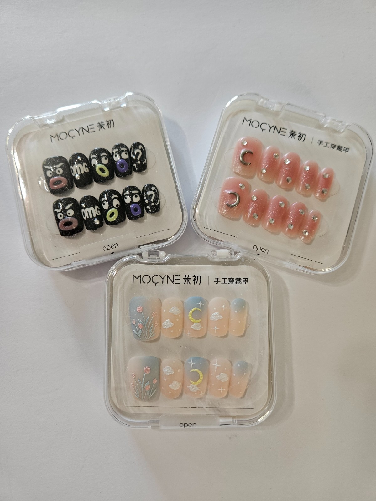 Lot of 3 MOCYNE Boutique Press-On Nail Sets Complete Kits NIB