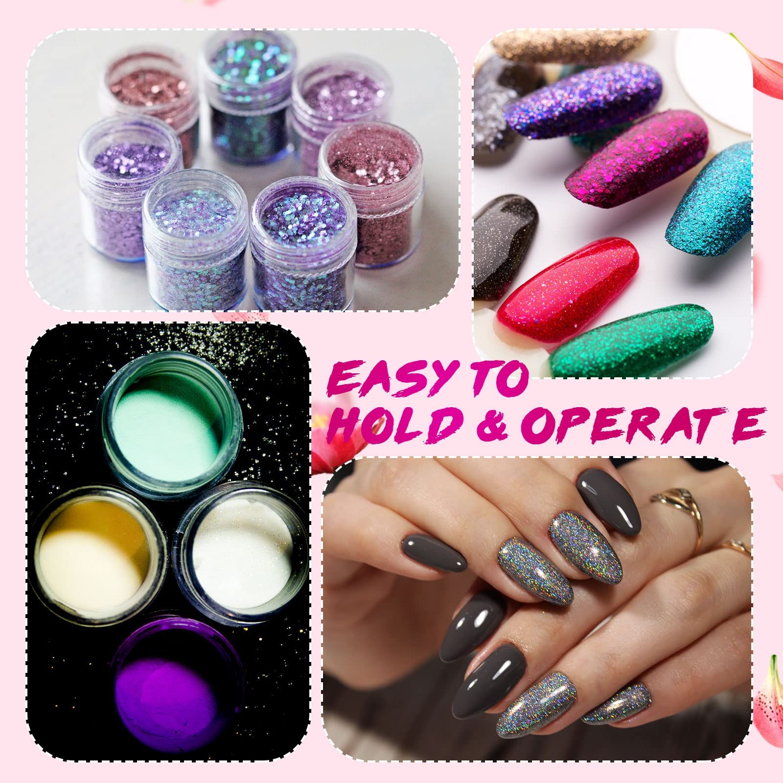 4 Set Nail Sponges for Ombre, Double-Head Ombre Brush 16 Pcs Replacement Head