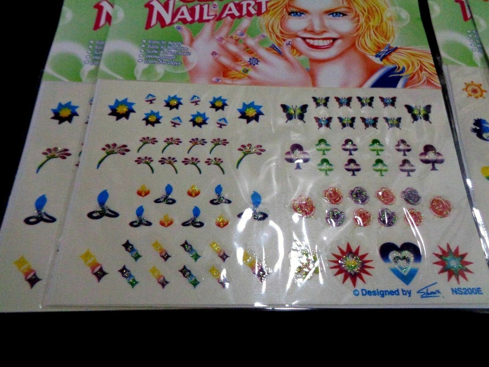 12 Sheets Lot Water Transfer Glitter Nail Art Stickers Manicure NEW USA Seller