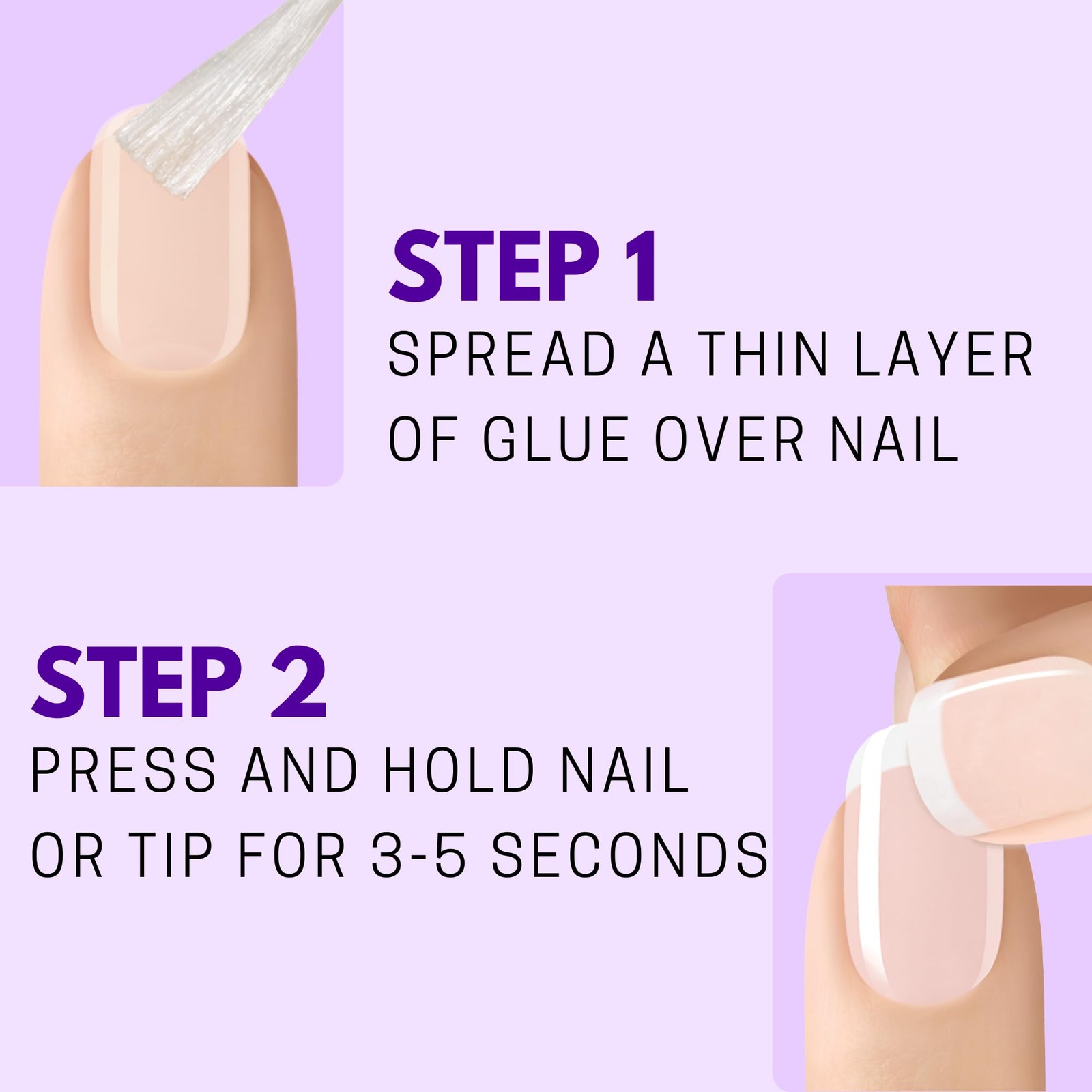 Nailene Pink Brush-On Nail Glue, 0.10 oz – Durable, Easy to Apply False Nail