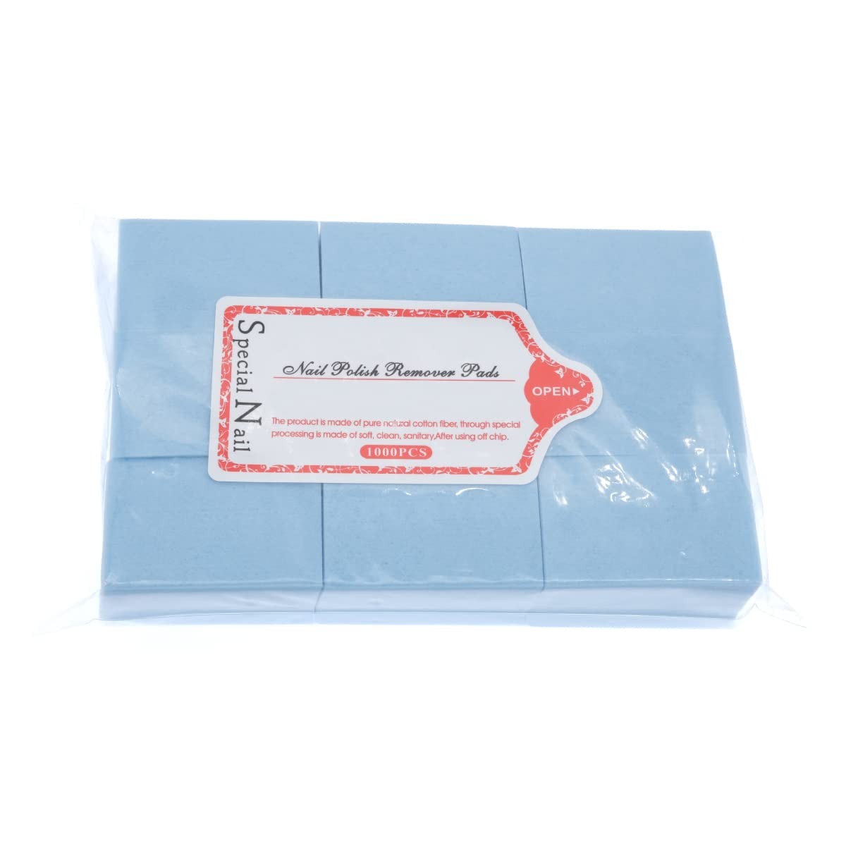 Aysekone 600 Pieces Disposable Nail Wipes Gel Polish Remover Pads Blue