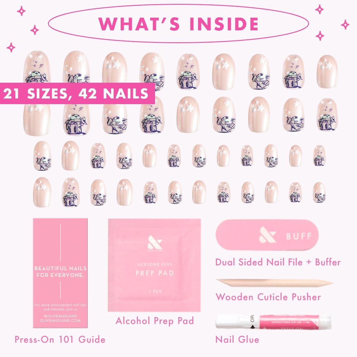 Olive & June Instant Mani Press-On Nails (Glue) Short, Nom Orange Chrome