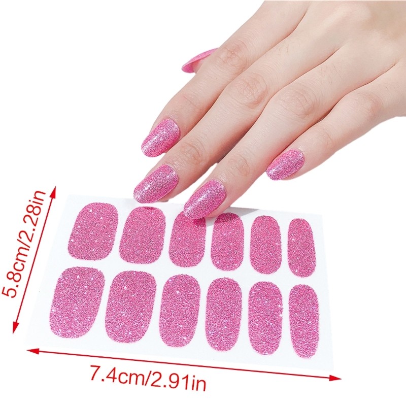Glitter Full Wraps Nail Stickers Nail Polish Sticker Glitter Self-Adhesive
