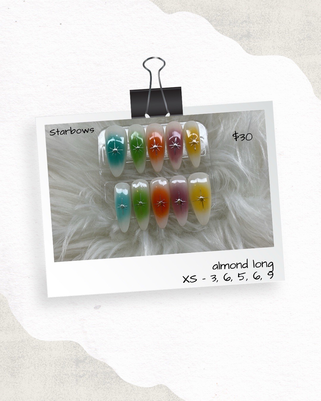 Custom Gel Press-On Nails Handmade 10-Piece