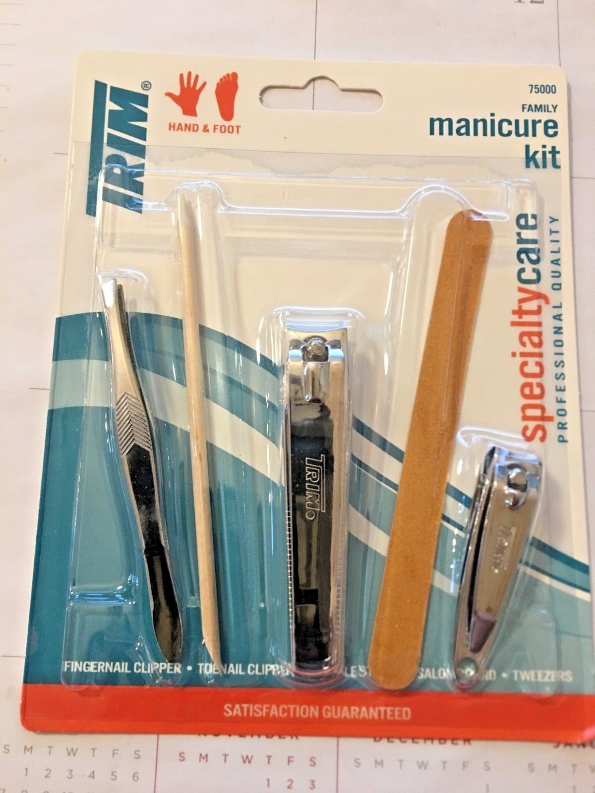 Manicure Kit, Hand & Foot, Finger & Toenail, Cuticle Stick, Emery Board, Tweezer