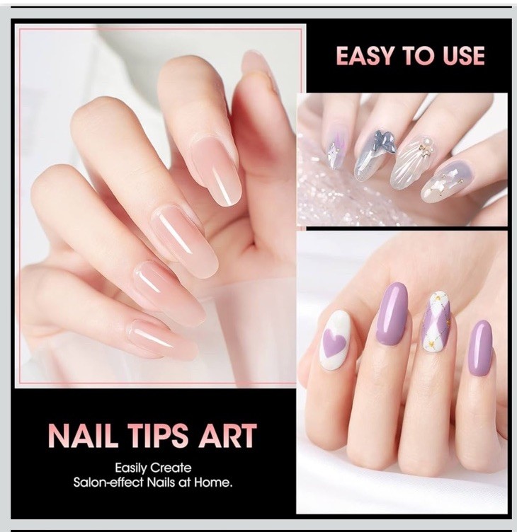 Buqikma 500PCS Short Nail Tips for Acrylic Nails – Clear 12 Sizes,