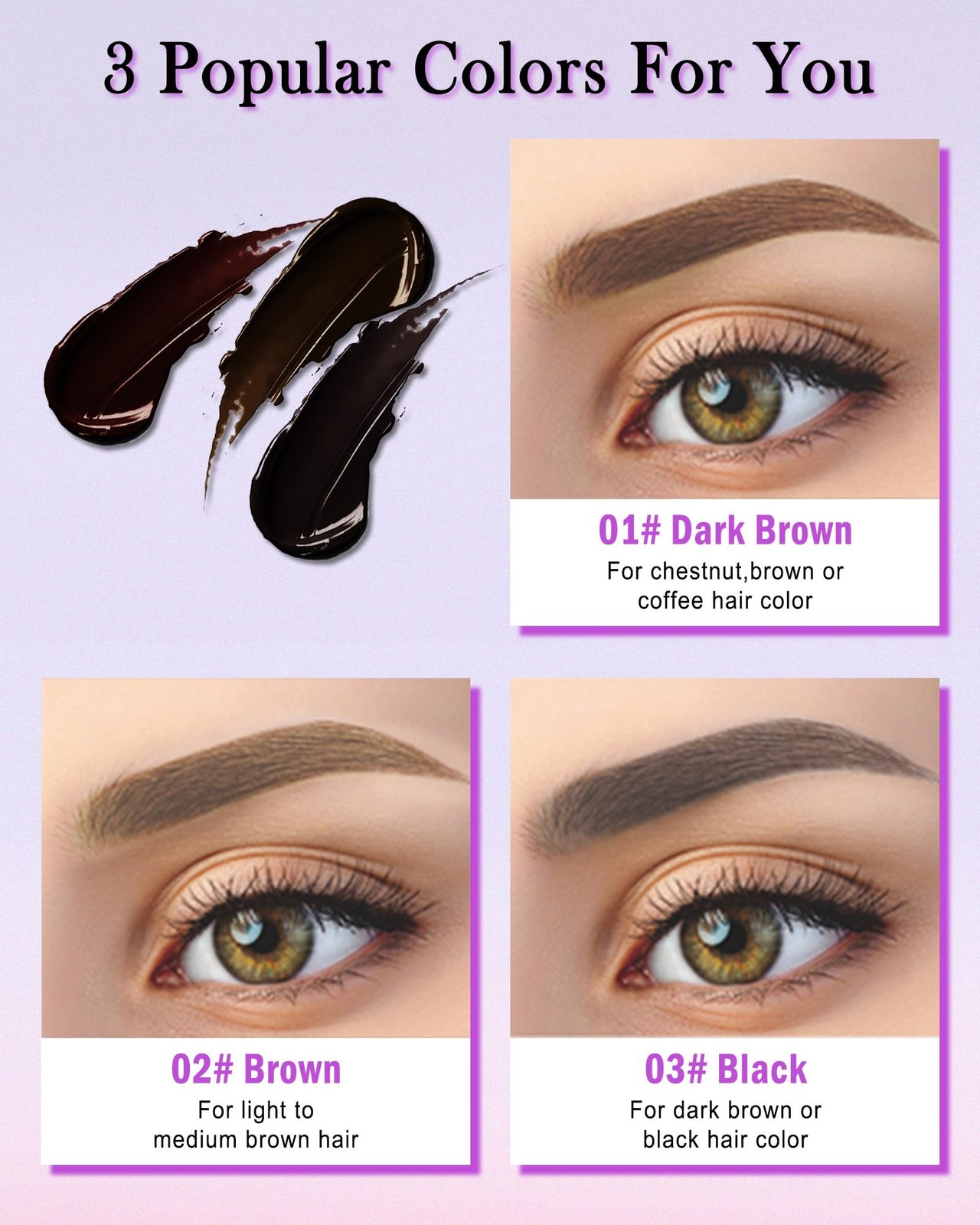 Peel Off Eyebrow Tinting Gel Kit-2pcs Grey Black Tattoo Eyebrow Gel Easy Peel…