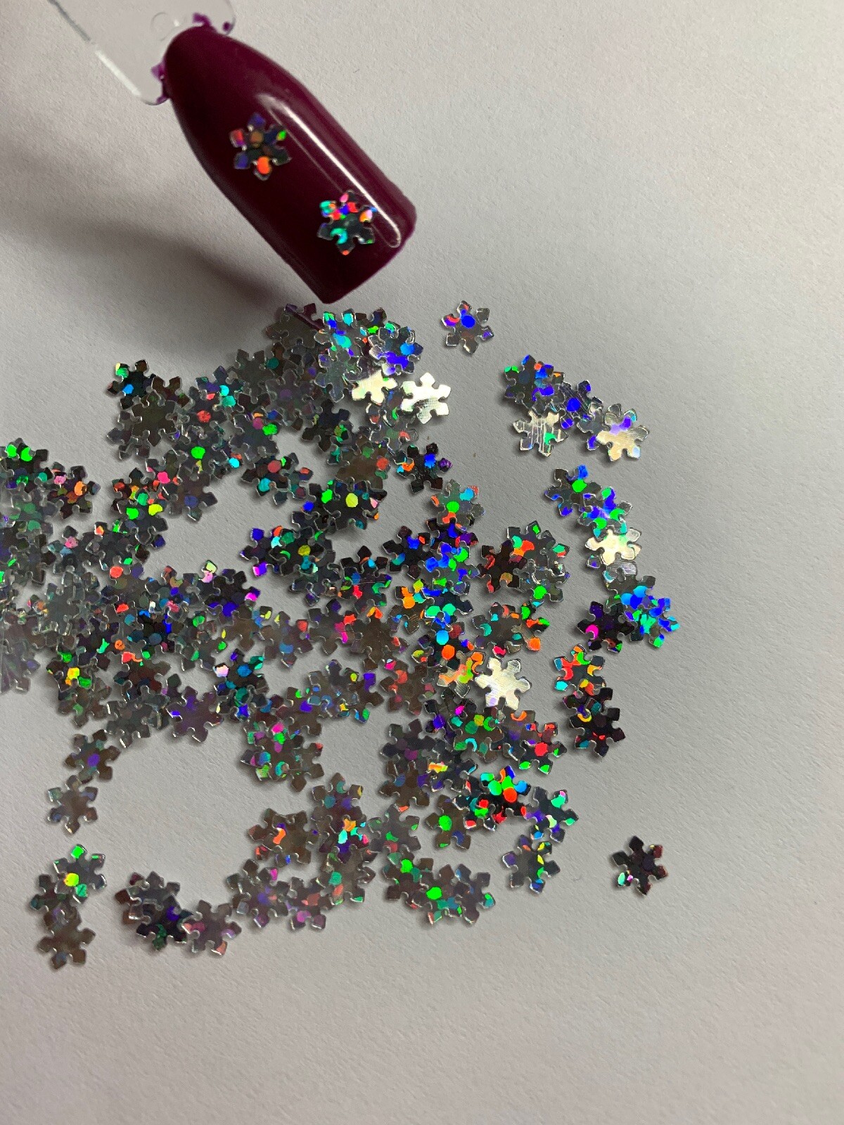 Holographic Snowflake Nail Glitter | 1 TSP | Gel Nail Art & Acrylic