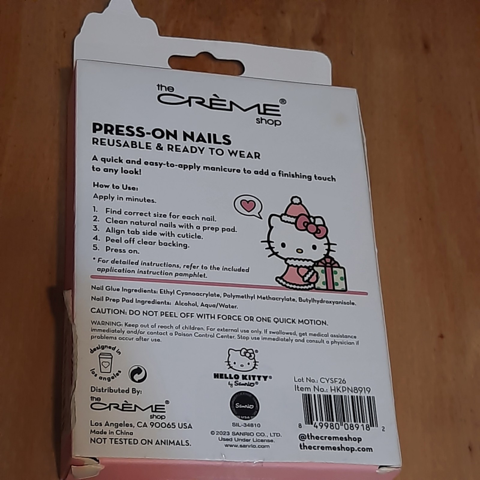 The Crème Shop x Hello Kitty 24 Gel Effect Press-On Nails Kit – Reusable