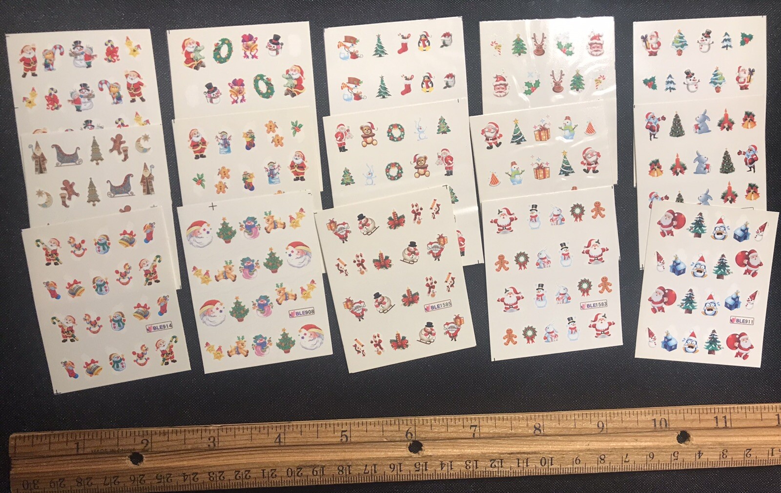 LOT of 2 SHEETS random HOLIDAY Christmas santa Waterslide Water Decal stickers