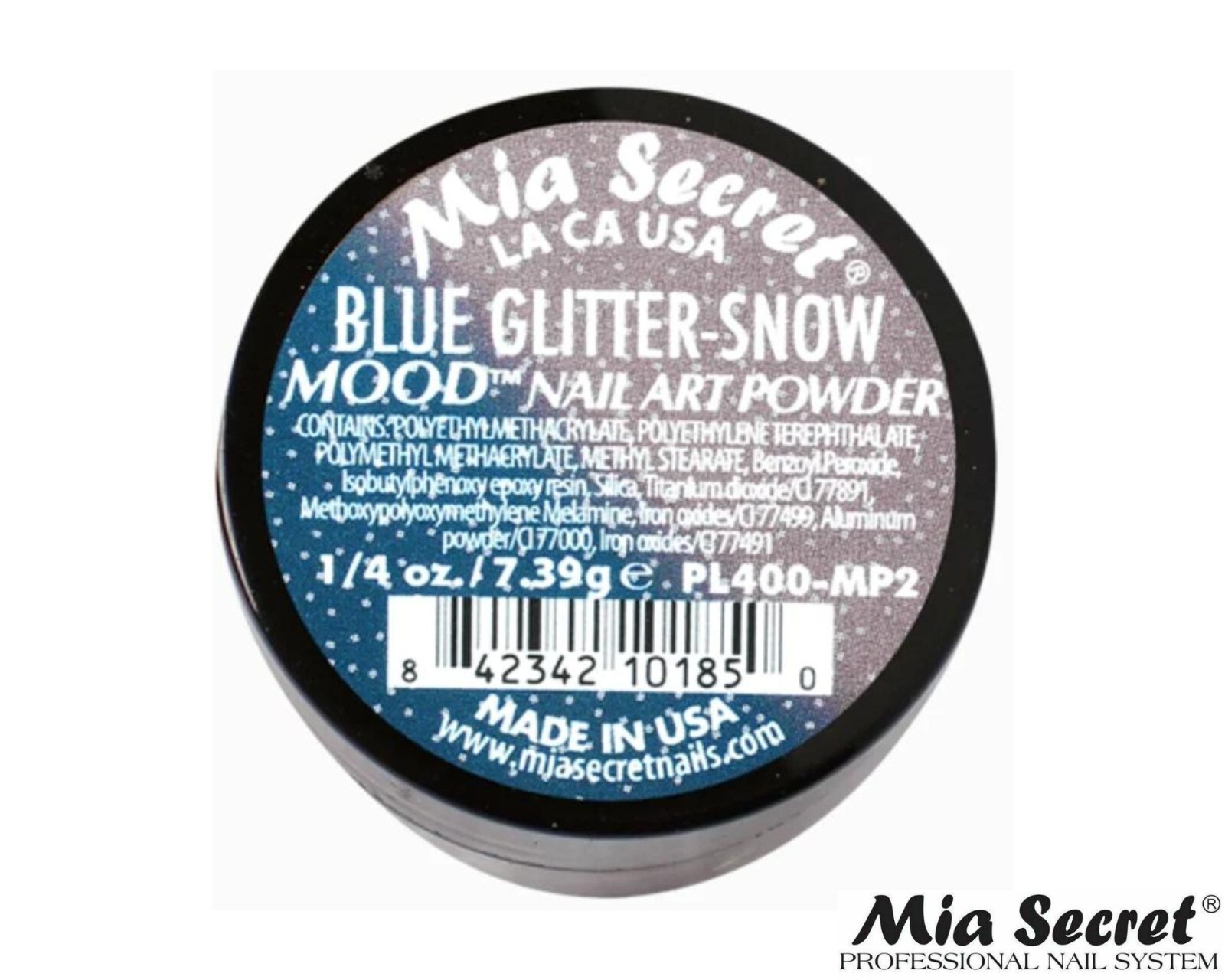 Mia Secret Nail Art Powder Mood Collection (BLUE GLITTER SNOW) 1/4oz