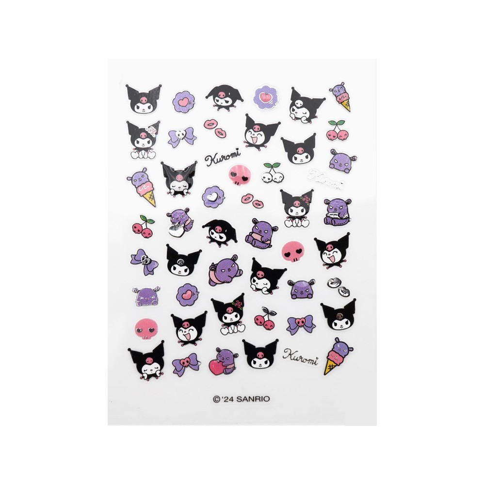 Kuromi Nail Stickers Set – 2 Sheets | icon Kawaii Nail Art Sanrio Korea